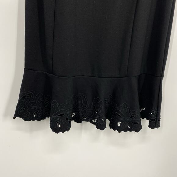 Talbots Sleeveless Shift Dress Women size 12 Black Lace Hem - Picture 5 of 9